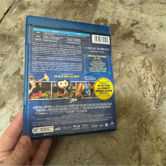 Coraline Movie 3D Blue Ray DVD Animation Tim Burton Film Collectable Movie Kids - Picture 6 of 12